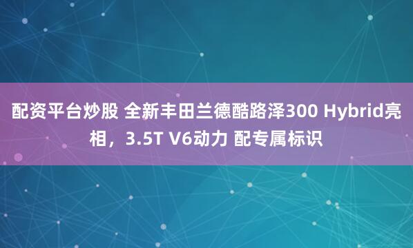 配资平台炒股 全新丰田兰德酷路泽300 Hybrid亮相，3.5T V6动力 配专属标识